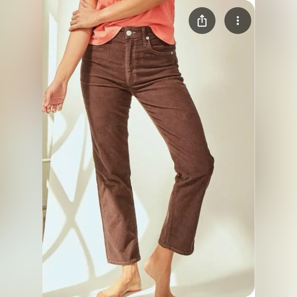 AMO CHLOE CROP CORDUROY. Chestnut Brown. Size 28. EUC. - Picture 9 of 9